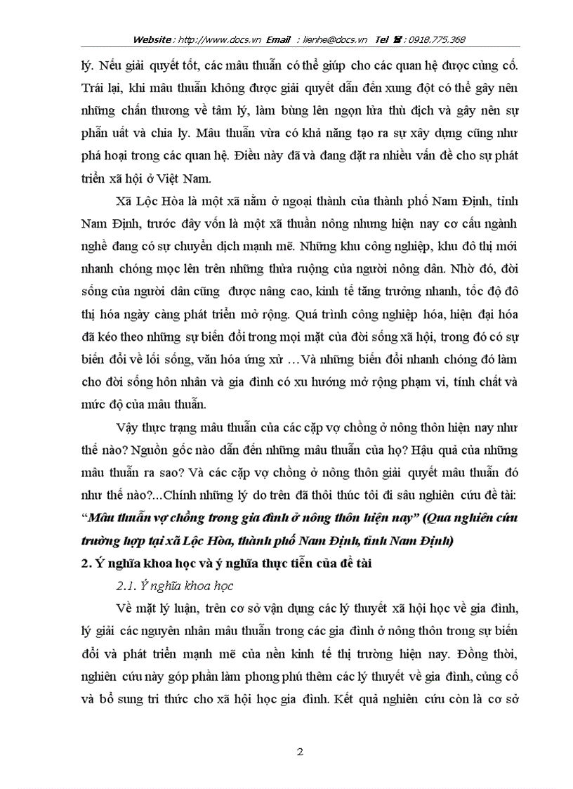 image for page Thực trạng Mâu thuẫn vợ chồng trong gia đỡnh ở nụng thụn hiện nay và những nhõn tố ảnh hưởng Qua nghiên cứu trường hợp tại xó Lộc Hũa thành phố Nam