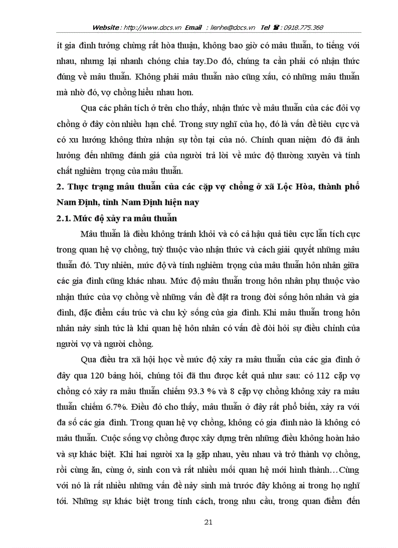 image for page Thực trạng Mâu thuẫn vợ chồng trong gia đỡnh ở nụng thụn hiện nay và những nhõn tố ảnh hưởng Qua nghiên cứu trường hợp tại xó Lộc Hũa thành phố Nam