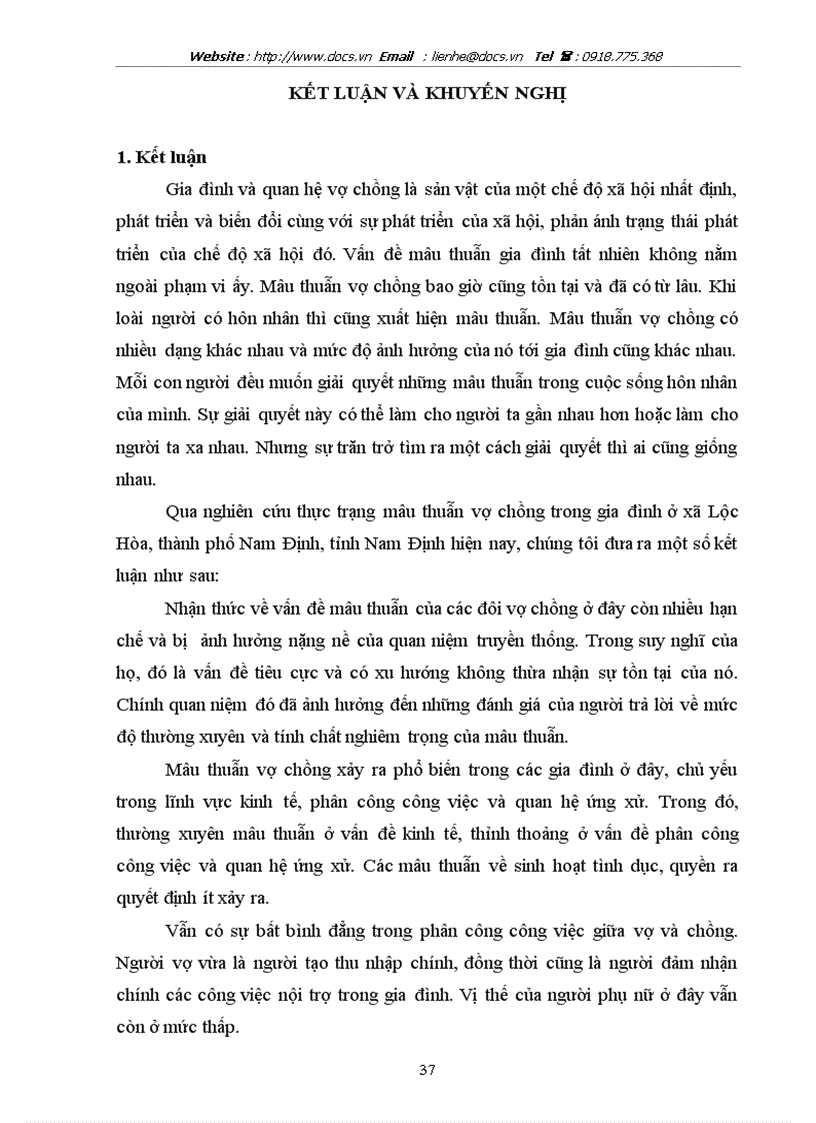 image for page Thực trạng Mâu thuẫn vợ chồng trong gia đỡnh ở nụng thụn hiện nay và những nhõn tố ảnh hưởng Qua nghiên cứu trường hợp tại xó Lộc Hũa thành phố Nam