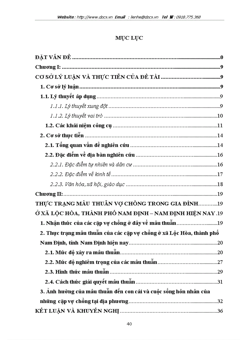 image for page Thực trạng Mâu thuẫn vợ chồng trong gia đỡnh ở nụng thụn hiện nay và những nhõn tố ảnh hưởng Qua nghiên cứu trường hợp tại xó Lộc Hũa thành phố Nam
