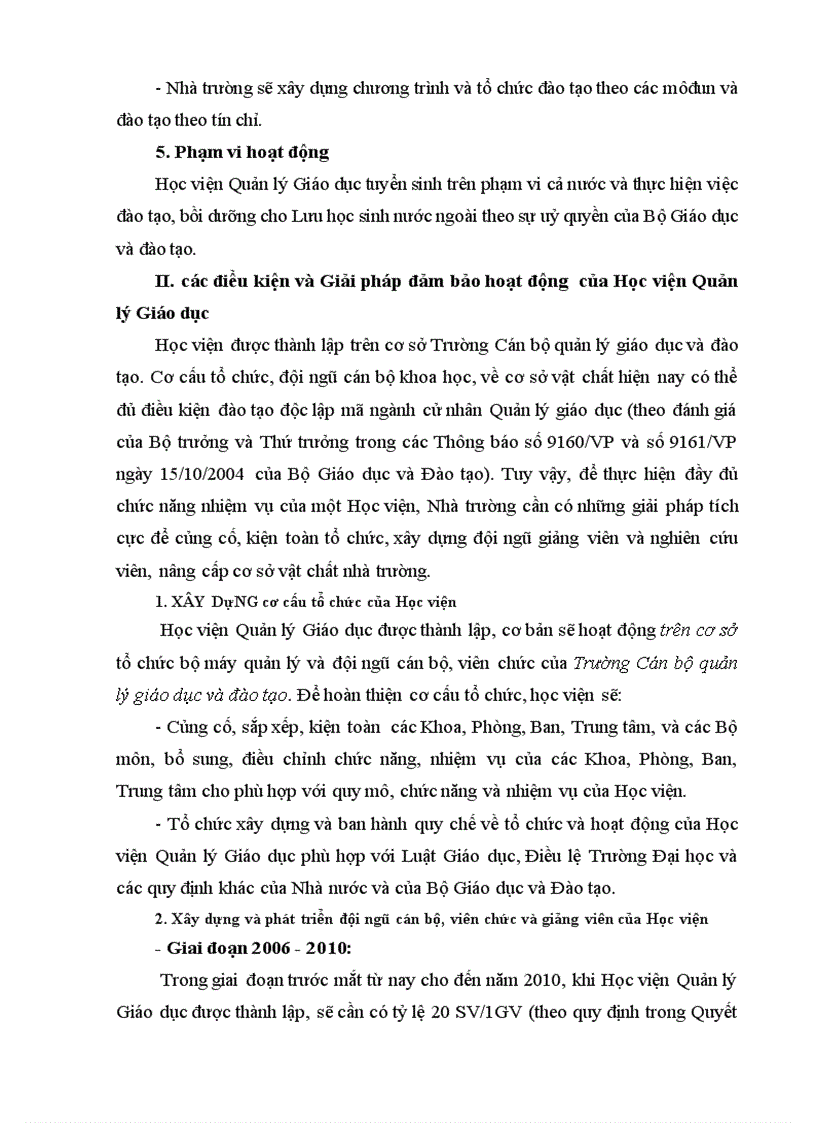 image for page Đề án thành lập Học viện Quản lý Giáo dục trên cơ sở Trường Cán bộ quản lý giáo dục và đào tạo