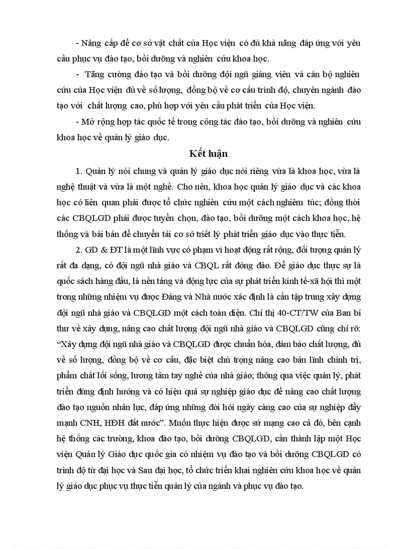 image for page Đề án thành lập Học viện Quản lý Giáo dục trên cơ sở Trường Cán bộ quản lý giáo dục và đào tạo