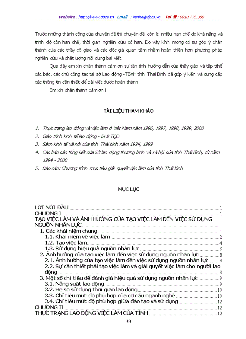 image for page Thực trạng về lao động việc làm và vấn đề giải quyết việc làm ở tỉnh Thái Bình