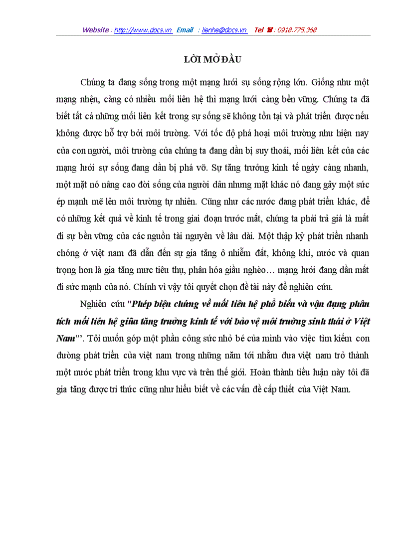 image for page Phép biện chứng về mối liên hệ phổ biến và vận dụng phân tích mối liên hệ giữa tăng trưởng kinh tế với bảo vệ môi trường sinh thái ở Việt Nam