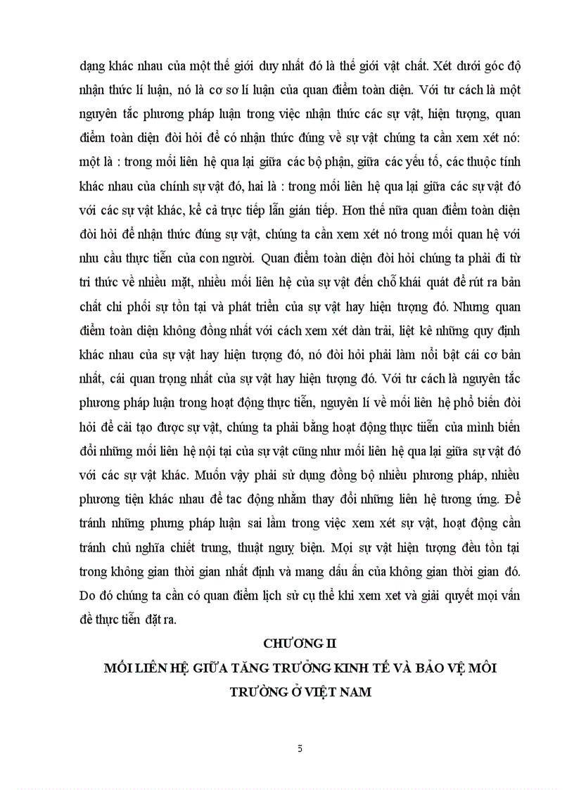 image for page Phép biện chứng về mối liên hệ phổ biến và vận dụng phân tích mối liên hệ giữa tăng trưởng kinh tế với bảo vệ môi trường sinh thái ở Việt Nam