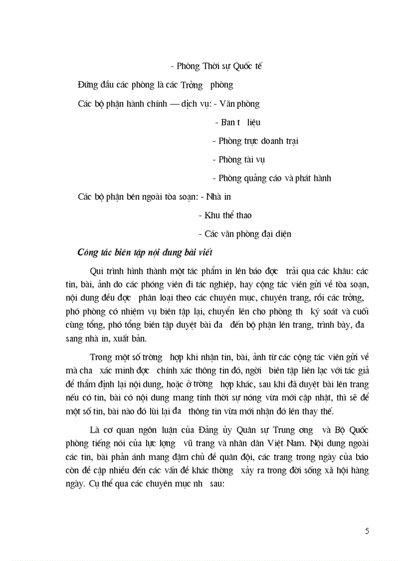 image for page Hoạt động và tổ chức của tòa soạn báo Quân đội nhân dân