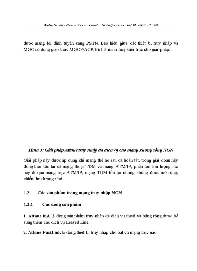 Giải pháp của một số hãng cho mạng truy nhập tiến đến ngn