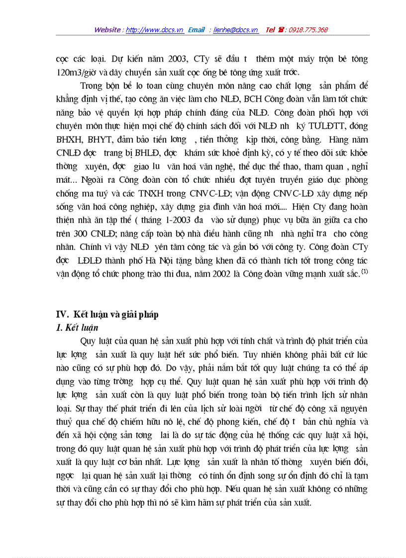 image for page Sự vận dụng quy luật của Công ty Bê tông và Xây Dựng Vĩnh Tuy vào sản xuất