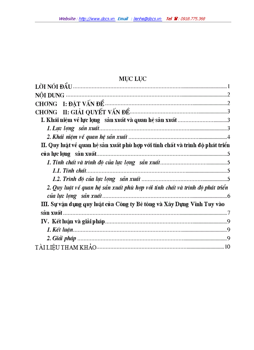 image for page Sự vận dụng quy luật của Công ty Bê tông và Xây Dựng Vĩnh Tuy vào sản xuất