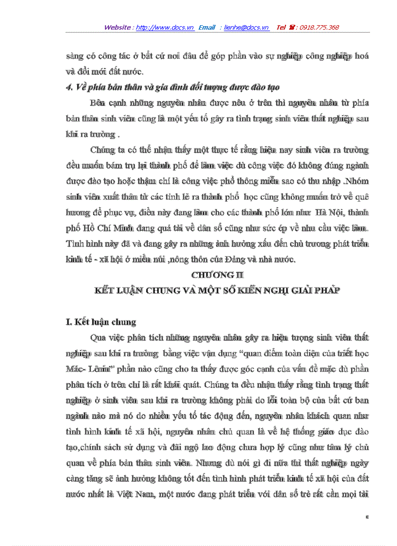 image for page Vận dụng quan điểm toàn diện của triết học Mác Lênin để giải thích nguyên nhân vấn đề thất nghiệp của sinh viên sau khi ra trường
