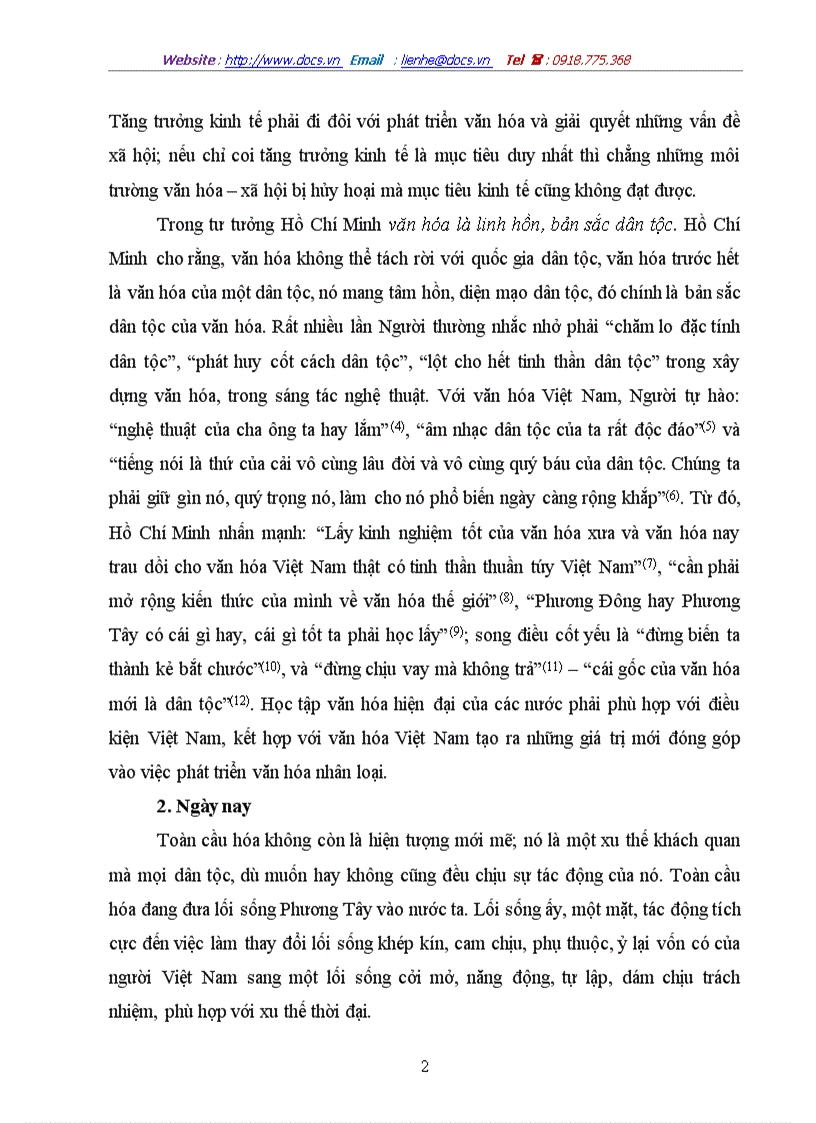image for page Tư tưởng hồ chí minh về vai trò của văn hóa và vấn đề xây dựng lối sống văn hóa cho sinh viên hiện nay