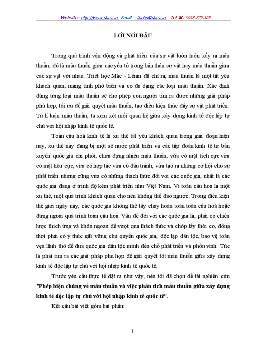 image for page Phép biện chứng về mâu thuẫn và việc phân tích mâu thuẫn giữa xây dựng kinh tế độc lập tự chủ với hội nhập kinh tế quốc tế