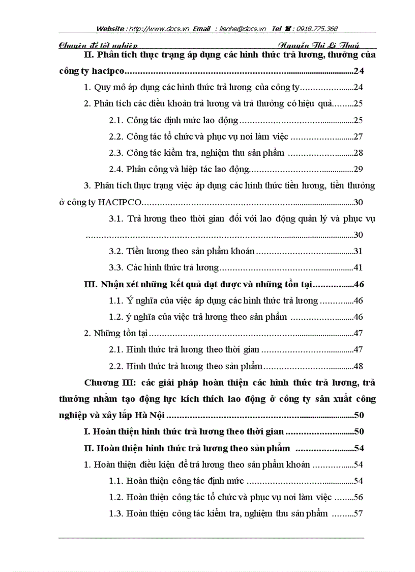 image for page Các giải pháp hoàn thiện các hình thức trả lương trả thưởng nhằm tạo động lực kích thích lao động ở công ty sản xuất công nghiệp và xây lắp Hà Nội