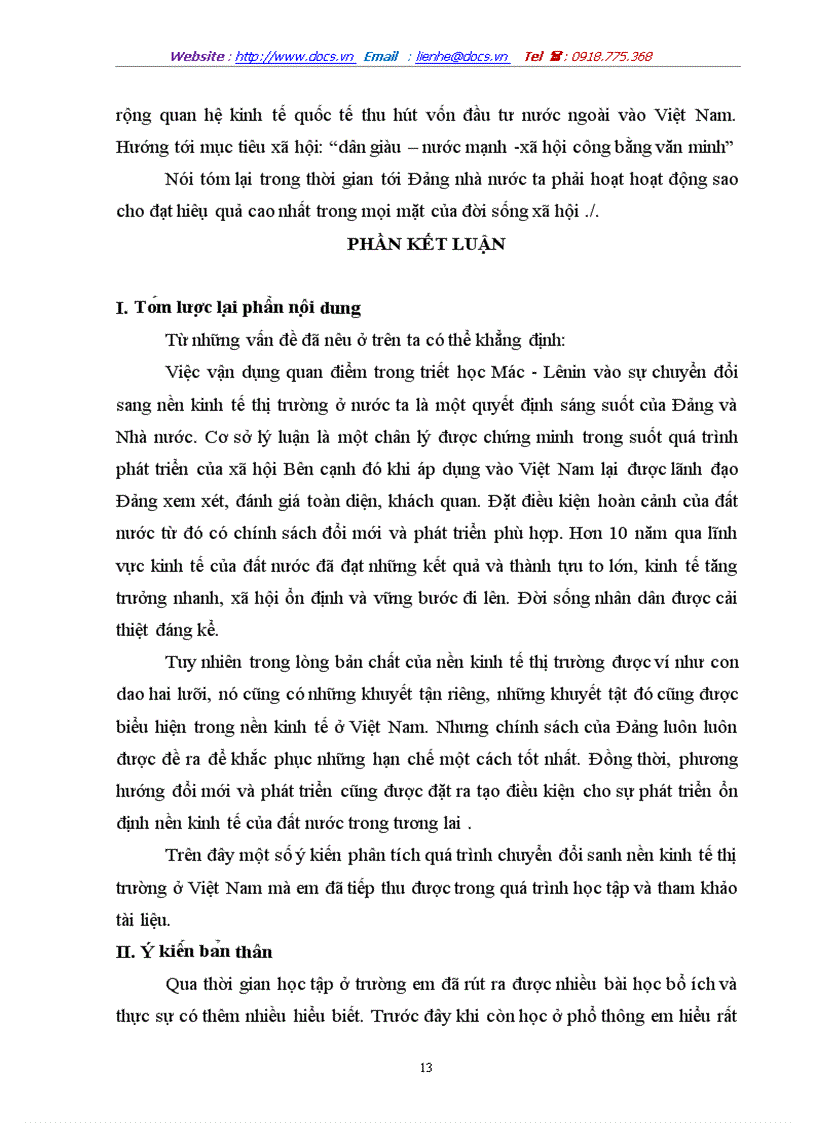 image for page Vận dụng quan điểm trong triết học Mác Lênin để phân tích quá trình chuyển đổi sang nền kinh tế thị trường ở Việt Nam