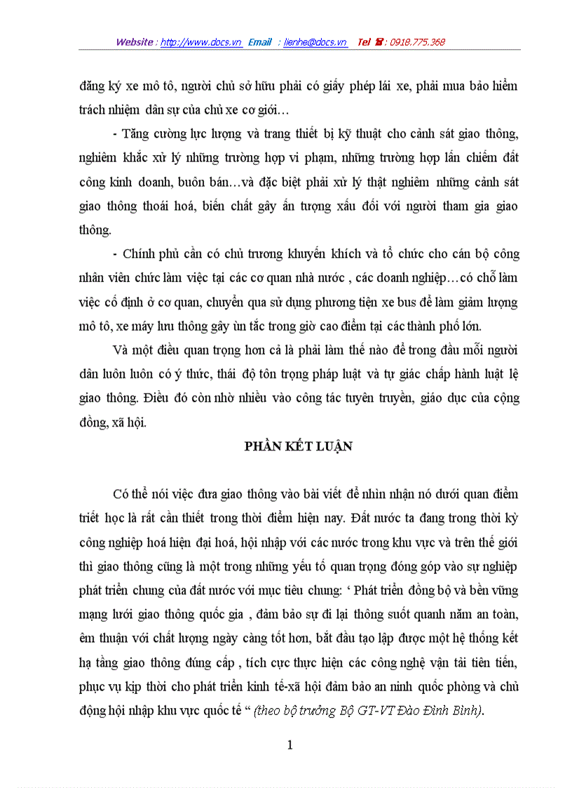 image for page Thực trạng giao thông ở các đô thị