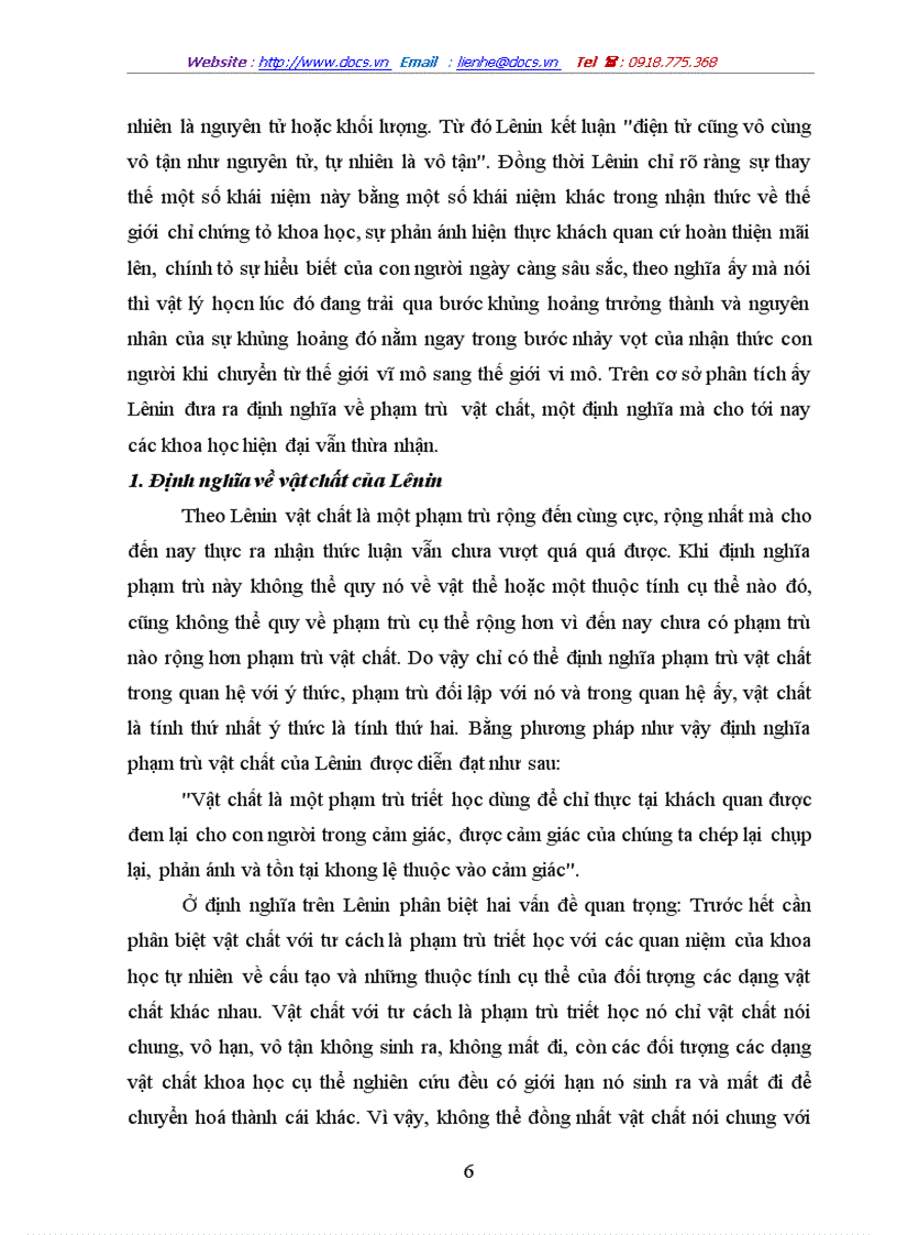 image for page Quan điểm của Mác Ănghen về vật chất