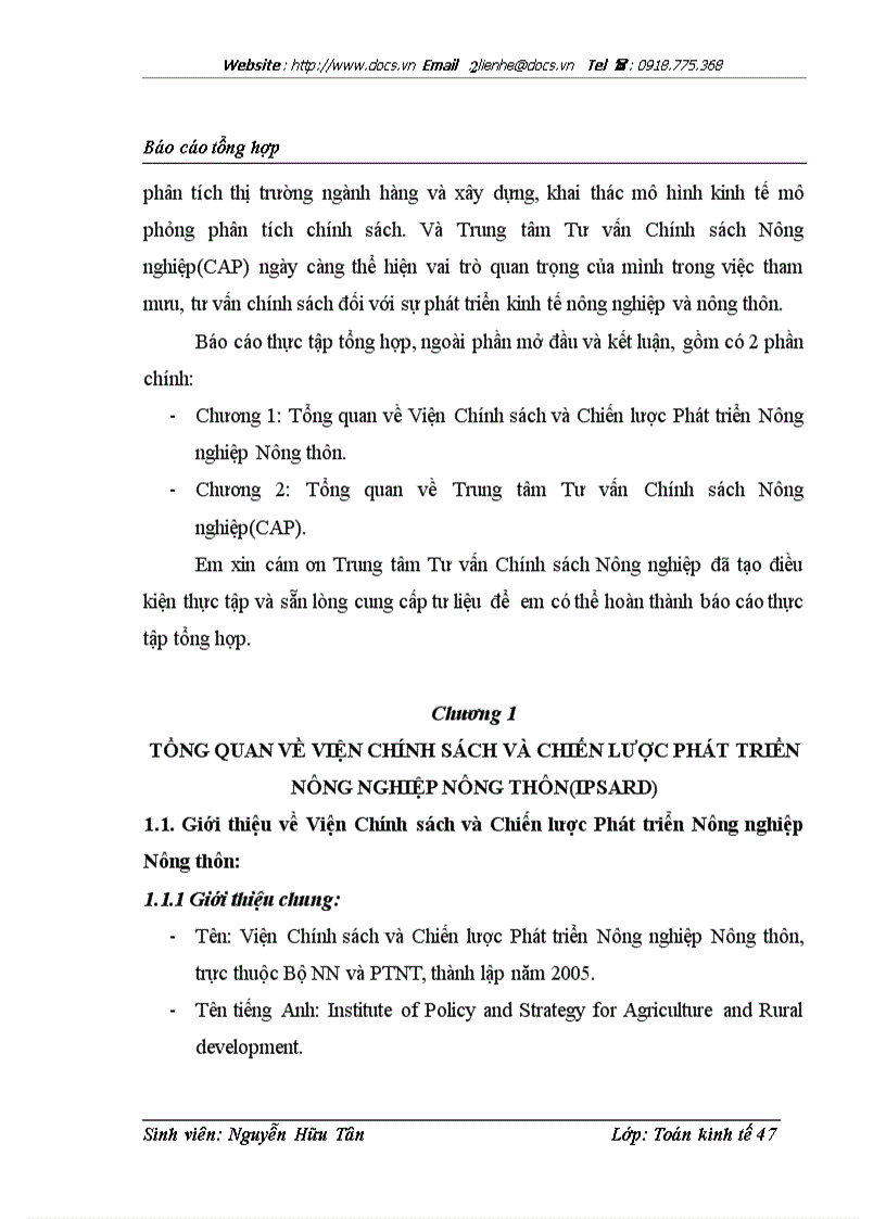image for page Tổng quan về Viện Chính sách và Chiến lược Phát triển Nông nghiệp Nông thôn
