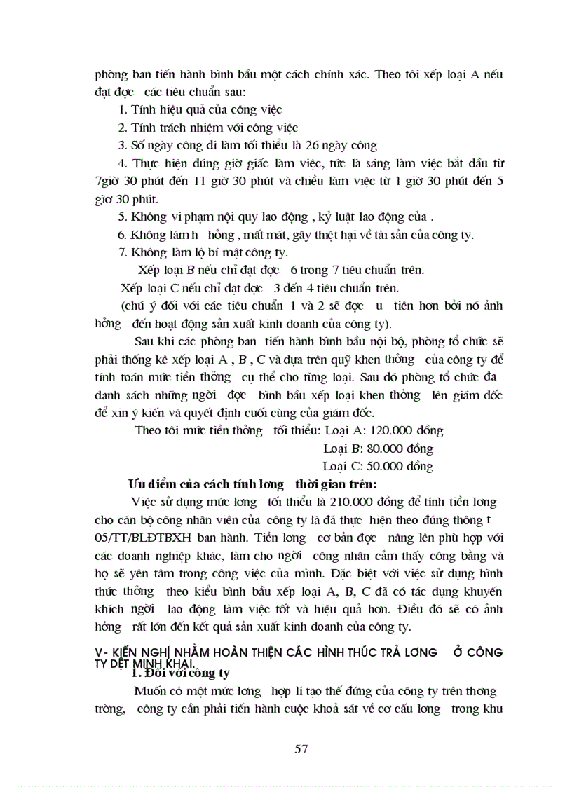 image for page Hoàn thiện các hình thức trả lương tại Công ty dệt Minh Khai Hà Nội