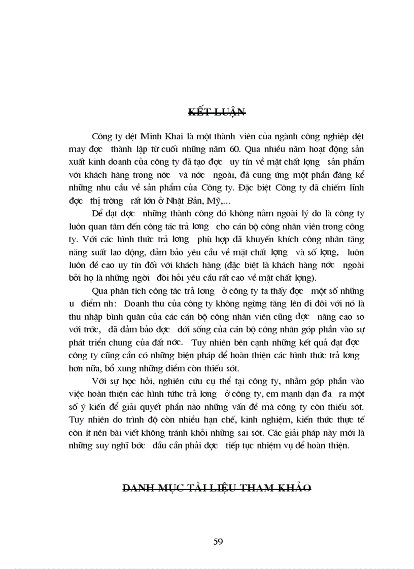 image for page Hoàn thiện các hình thức trả lương tại Công ty dệt Minh Khai Hà Nội