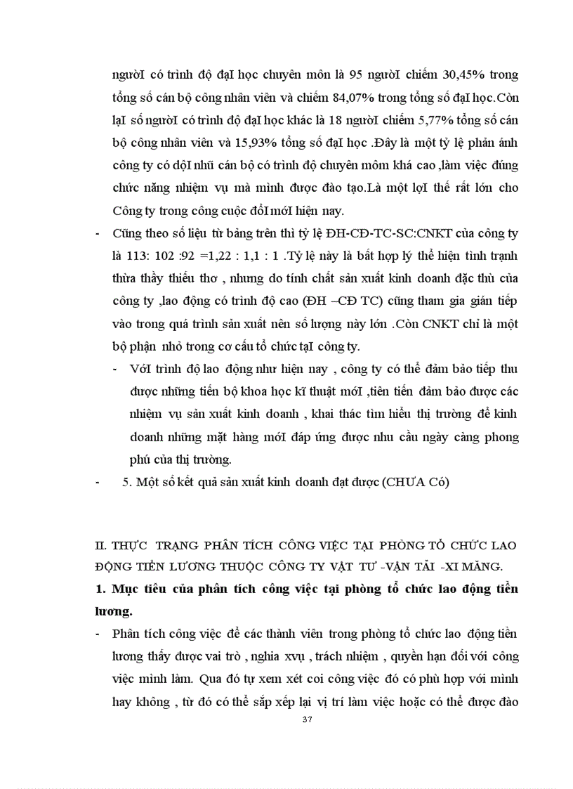 image for page Phân tích công việc tại phòng tổ chức lao động tiền lương thuộc công ty vật tư vận tải xi măng