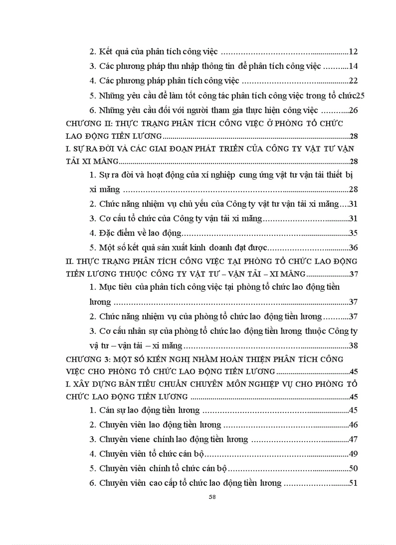 image for page Phân tích công việc tại phòng tổ chức lao động tiền lương thuộc công ty vật tư vận tải xi măng