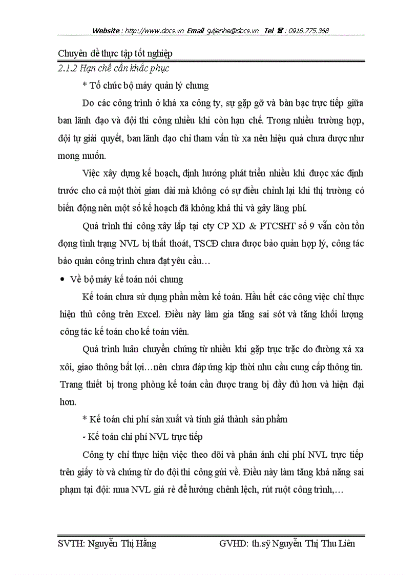 image for page Hoàn thiện kế toán chi phí sản xuất và tính giá thành sản phẩm xây lắp tại cty CP XD PTCSHT số 9