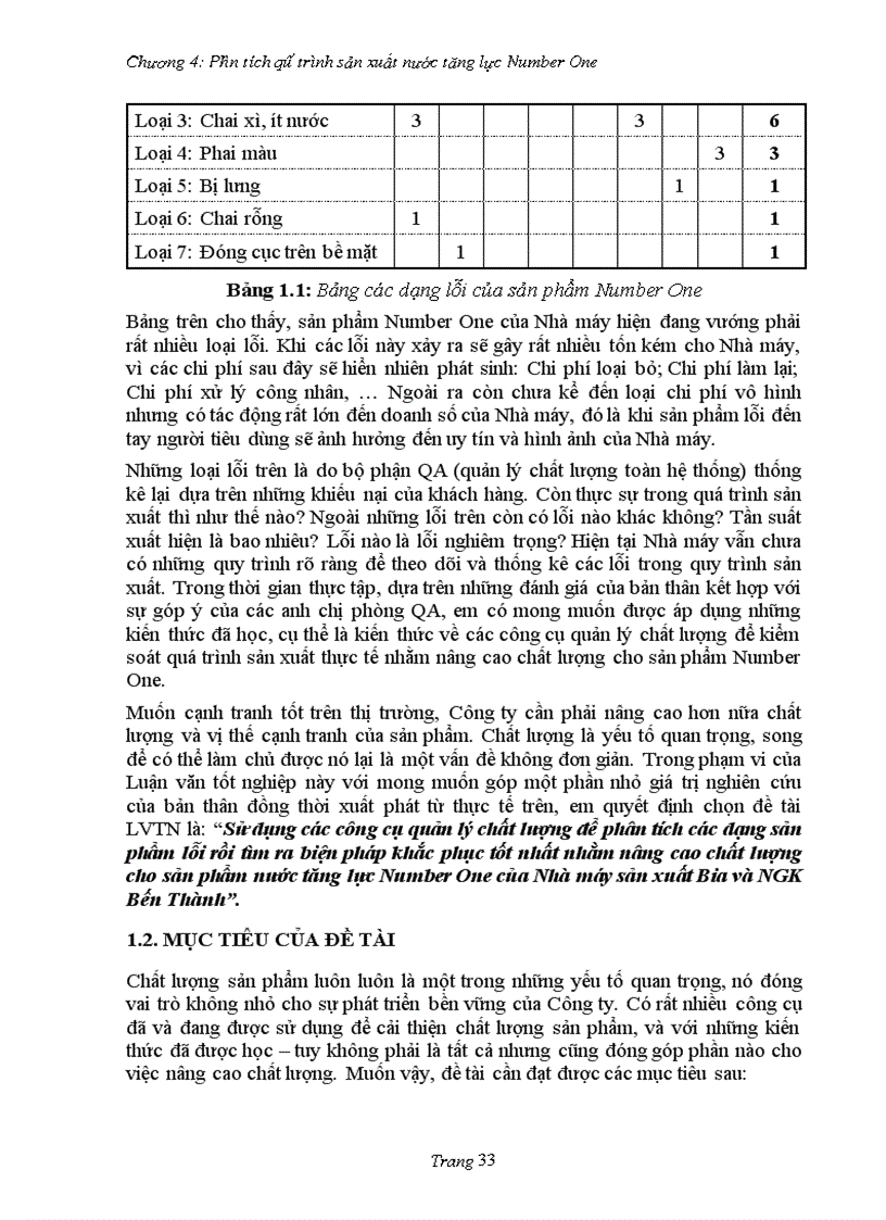 image for page Sử dụng công cụ quản lý chất lượng nhằm giảm tỷ lệ sản phẩm lỗi của nước tăng lực Number 1 Nhà máy bia và NGK Bến Thành