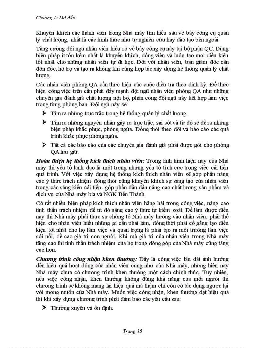 image for page Sử dụng công cụ quản lý chất lượng nhằm giảm tỷ lệ sản phẩm lỗi của nước tăng lực Number 1 Nhà máy bia và NGK Bến Thành