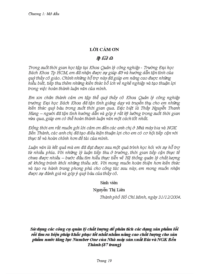 image for page Sử dụng công cụ quản lý chất lượng nhằm giảm tỷ lệ sản phẩm lỗi của nước tăng lực Number 1 Nhà máy bia và NGK Bến Thành