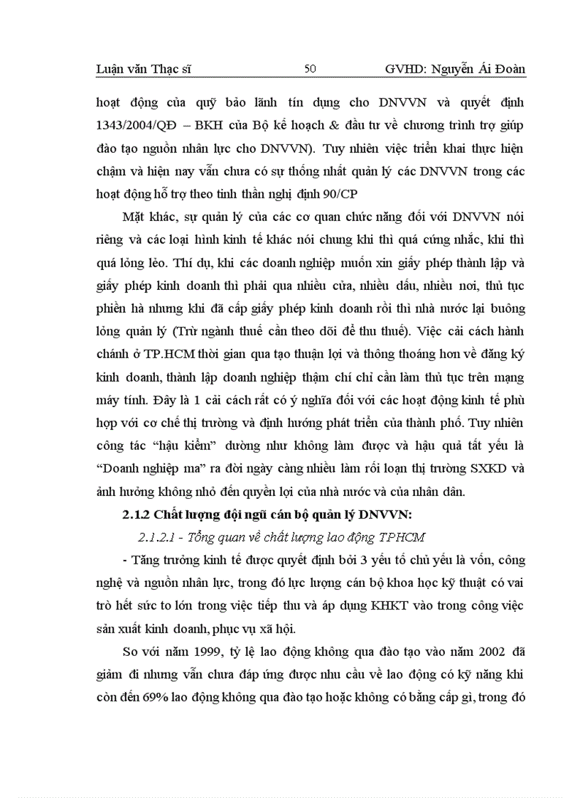 image for page Phân tích thực trạng công tác đào tạo nguồn nhân lực quản lý cho các dnvvn ở tp hcm