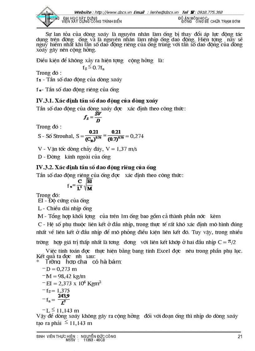 image for page Hiện tượng dao động dòng xoáy khi ống bị treo