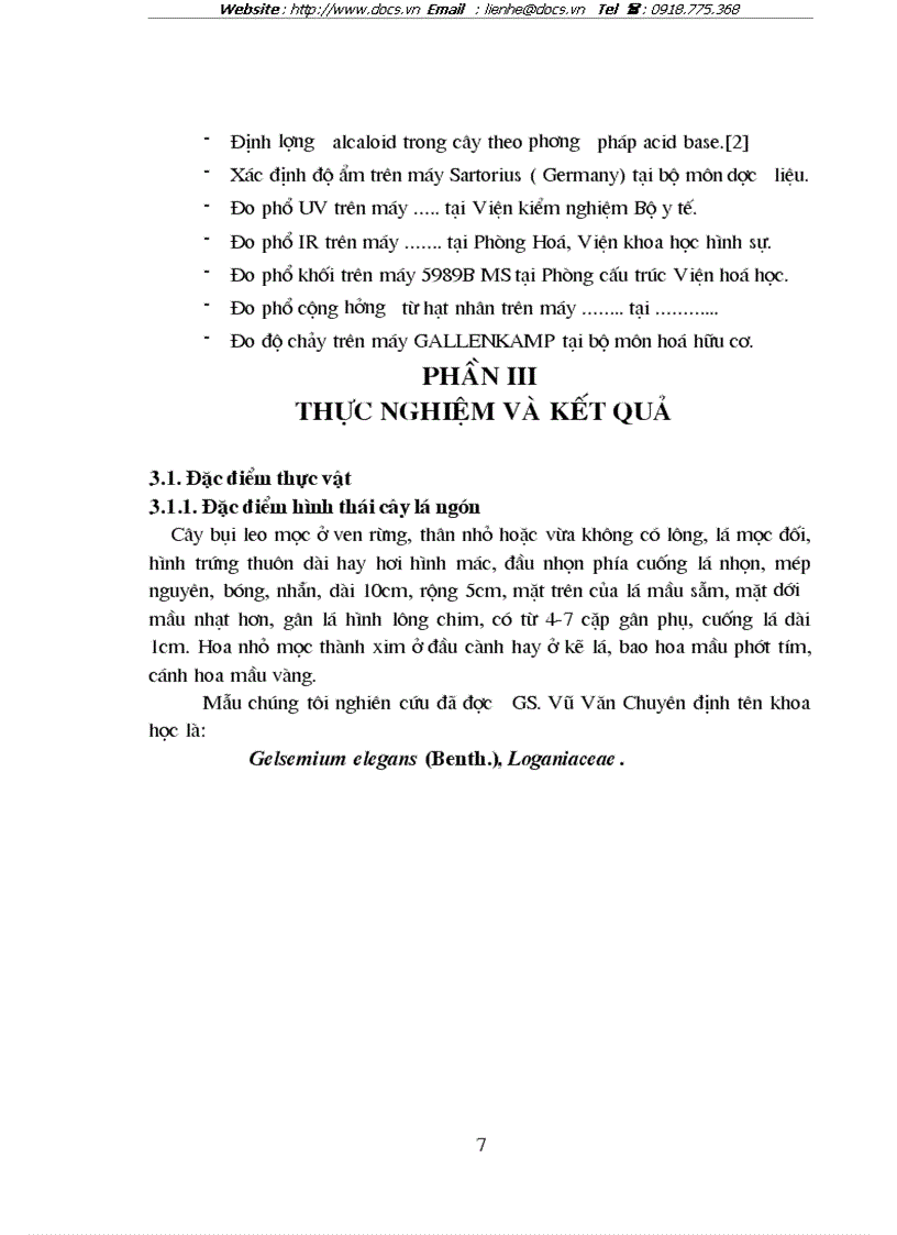 image for page Nghiên cứu đặc điểm thực vật và thành phần hoá học của cây lá ngón Gelsemium elegans Benth Loganiaceae