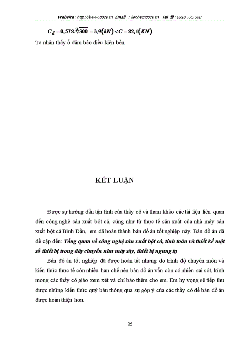 image for page Tìm hiểu công nghệ và dây chuyền thiết bị sản xuất bột cá tính toán thiết kế một số thiết bị chính trong dây chuyền như máy sấy