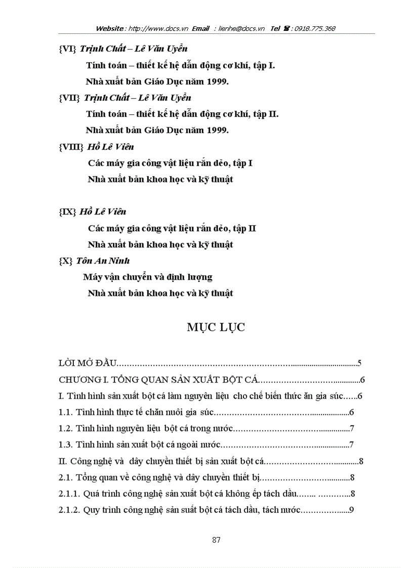 image for page Tìm hiểu công nghệ và dây chuyền thiết bị sản xuất bột cá tính toán thiết kế một số thiết bị chính trong dây chuyền như máy sấy