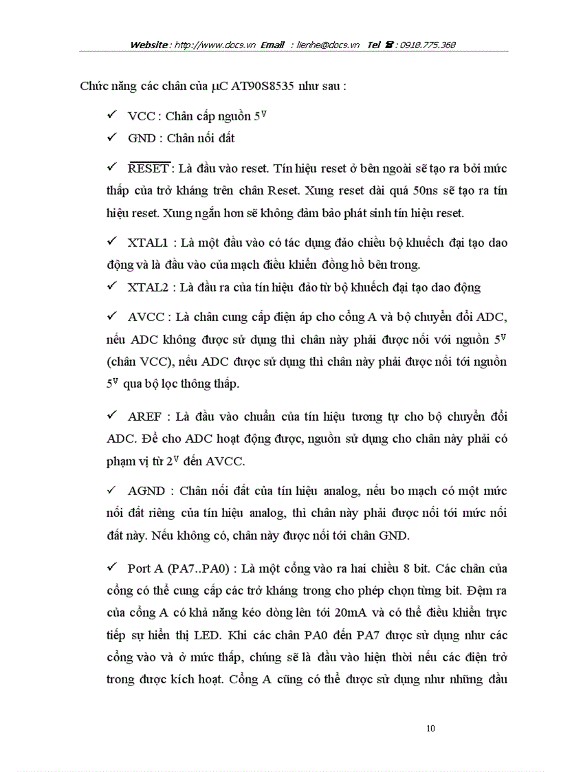 image for page Tìm hiểu cấu trúc và đặc tính của vi mạch điều khiển AT90S8535