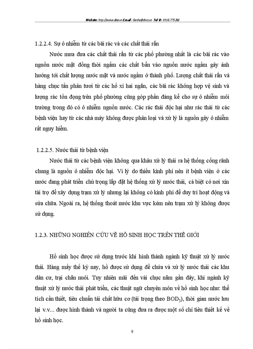 image for page Sử dụng hệ thống hồ sinh học kết hợp với hệ thống lọc qua hào đất để xử lý nước thải có nồng độ chất hữu cơ cao