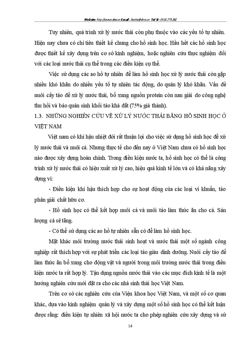 image for page Sử dụng hệ thống hồ sinh học kết hợp với hệ thống lọc qua hào đất để xử lý nước thải có nồng độ chất hữu cơ cao