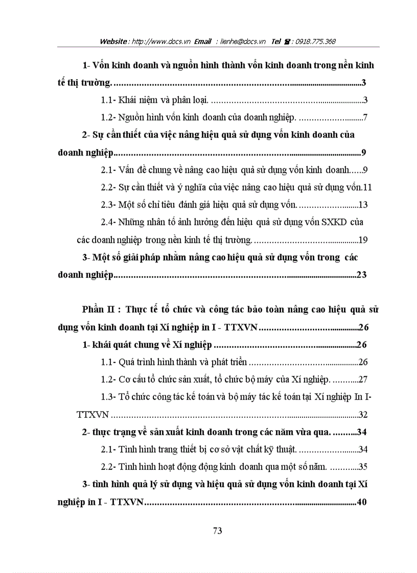 image for page Một số giải pháp nhằm thực hiện tốt công tác bảo toàn và nâng cao hiệu quả sử dụng vốn kinh doanh tại Xí nghiệp in I TTXVN