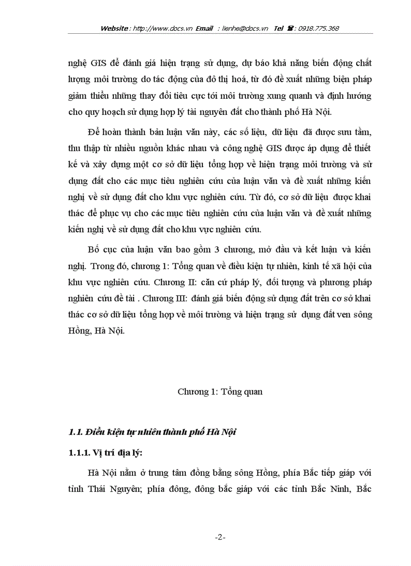 image for page Quản lý tổng hợp sử dụng đất khu vực ven sông Hồng Hà Nội bằng công nghệ GIS