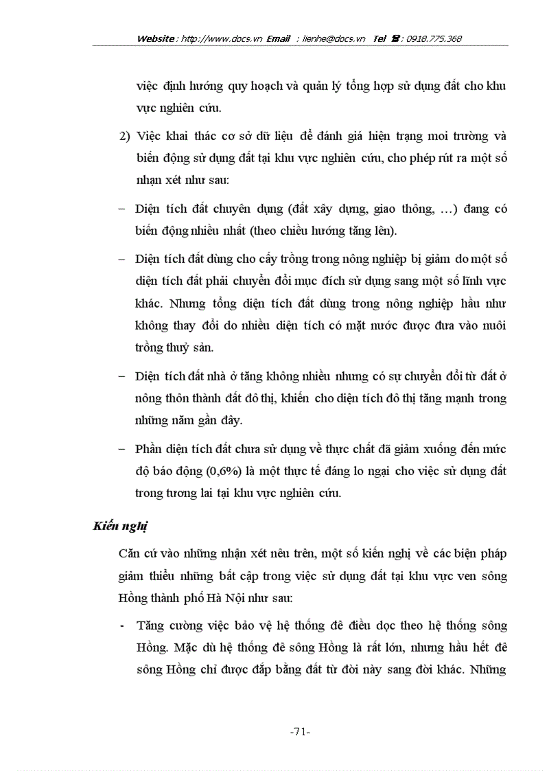 image for page Quản lý tổng hợp sử dụng đất khu vực ven sông Hồng Hà Nội bằng công nghệ GIS