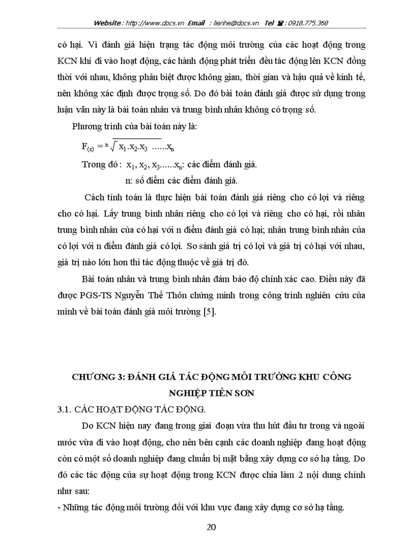 image for page Những vấn đề chủ yếu đánh giá tác động môi trường và một số kiến nghị về bảo vệ môi trường cho khu công nghiệp Tiên Sơn