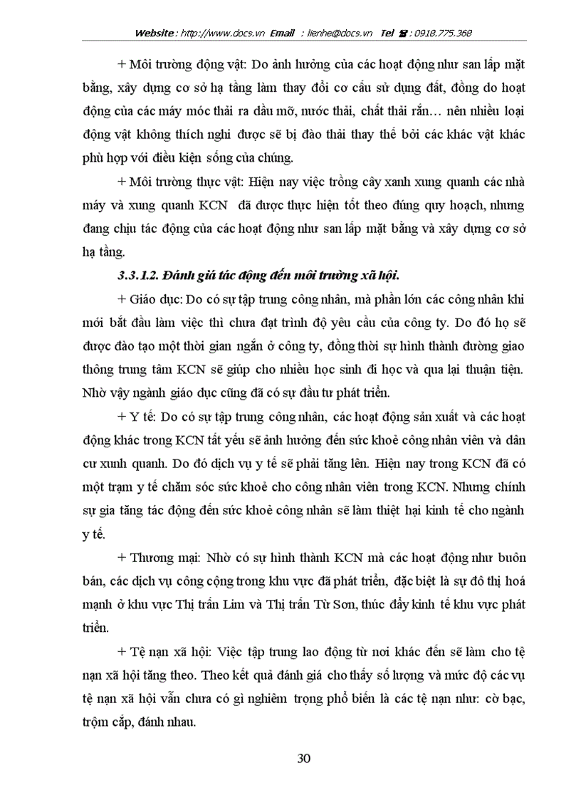 image for page Những vấn đề chủ yếu đánh giá tác động môi trường và một số kiến nghị về bảo vệ môi trường cho khu công nghiệp Tiên Sơn