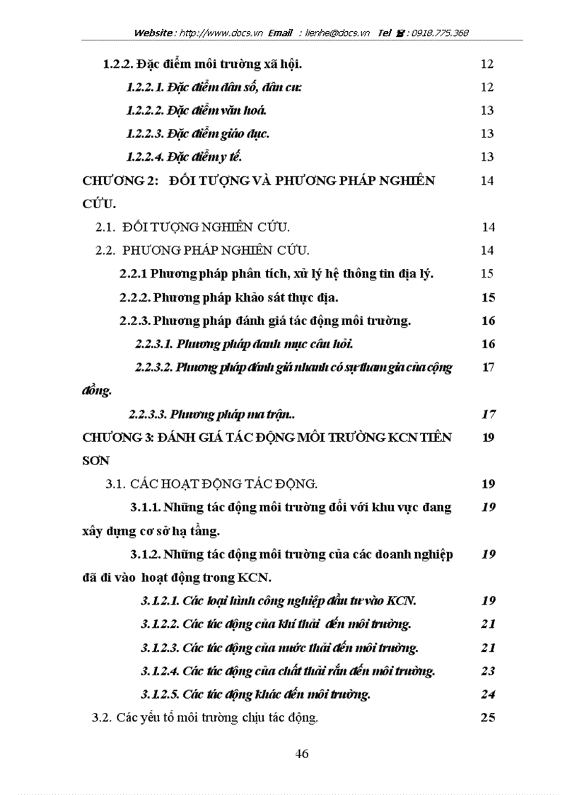 image for page Những vấn đề chủ yếu đánh giá tác động môi trường và một số kiến nghị về bảo vệ môi trường cho khu công nghiệp Tiên Sơn