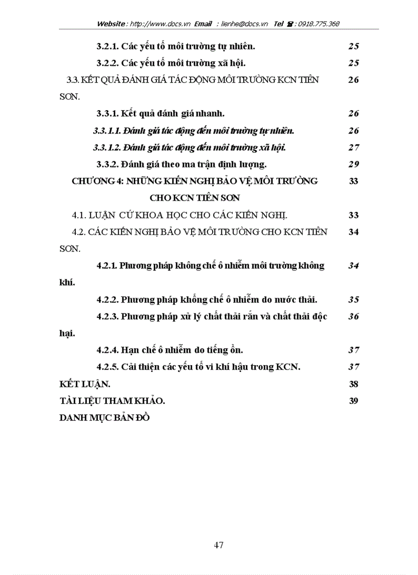image for page Những vấn đề chủ yếu đánh giá tác động môi trường và một số kiến nghị về bảo vệ môi trường cho khu công nghiệp Tiên Sơn