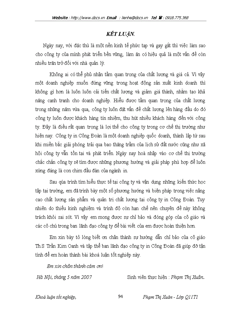 image for page Một số biện pháp cơ bản nhằm nâng cao chất lượng sản phẩm tại Công ty in Công Đoàn