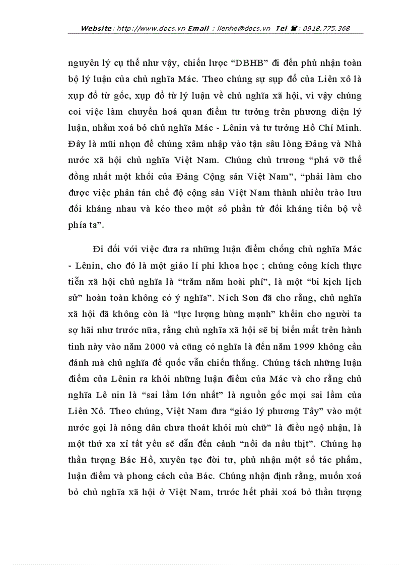 image for page Chống DBHB của chủ nghĩa đế quốc trên mặt trận văn hoá tư tưởng ở Việt Nam