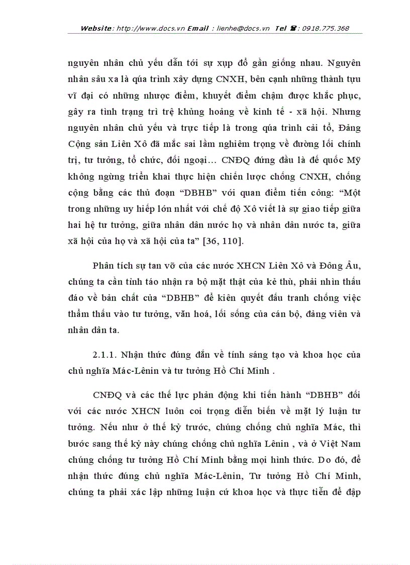 image for page Chống DBHB của chủ nghĩa đế quốc trên mặt trận văn hoá tư tưởng ở Việt Nam