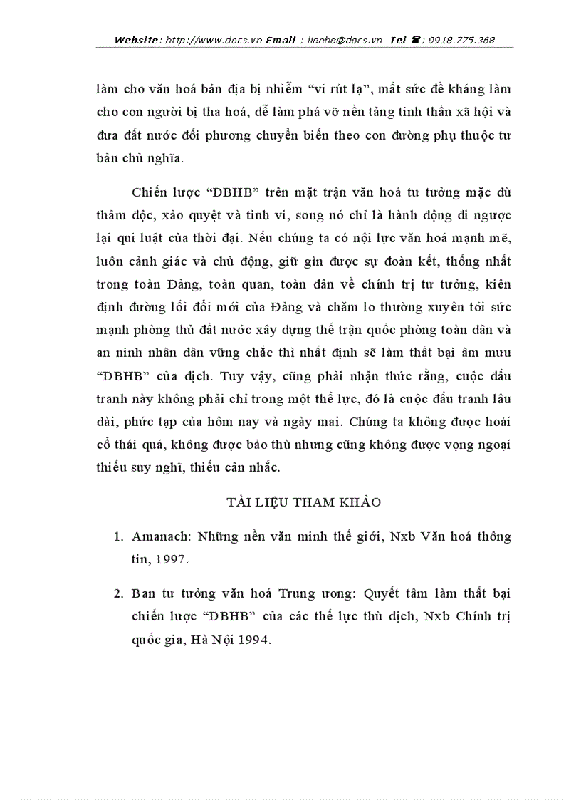 image for page Chống DBHB của chủ nghĩa đế quốc trên mặt trận văn hoá tư tưởng ở Việt Nam