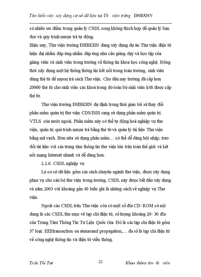 image for page Tìm hiểu việc xây dựng CSDL tại Thư viện trường ĐHBKHN