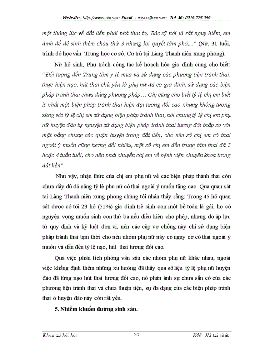 image for page Thực trạng chăm sóc sức khỏe sinh sản của phụ nữ huyện đảo Bạch Long Vỹ Hải Phòng